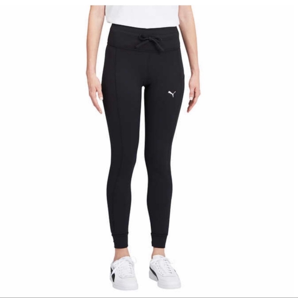 NWOT Puma Black Poly Blend Jogging Pants with Elastic Waistband Pocket SZ M
